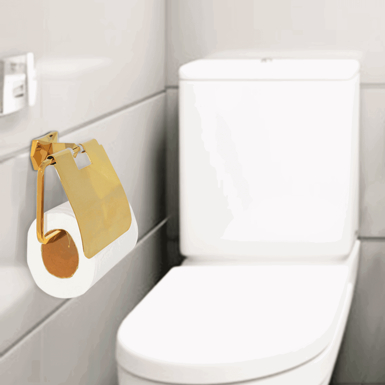 Gloria Series Gold Toilet Paper Holder - Elegant Bathware for Luxurious Bathrooms - D&B Bathware