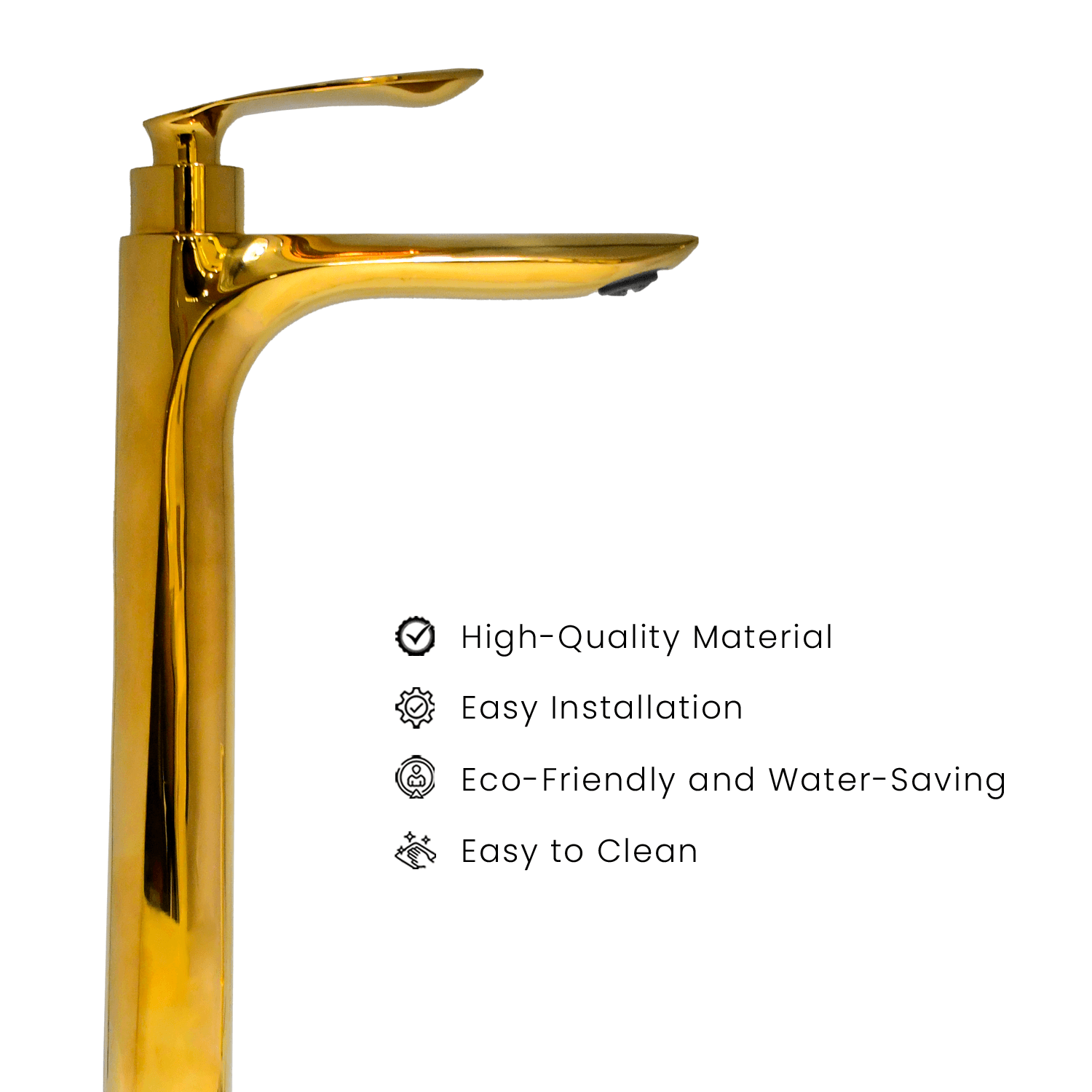 Gold Extended Tall Pillar Tap | Stylish & Durable Bathroom Tap for Modern Basins - D&B Bathware