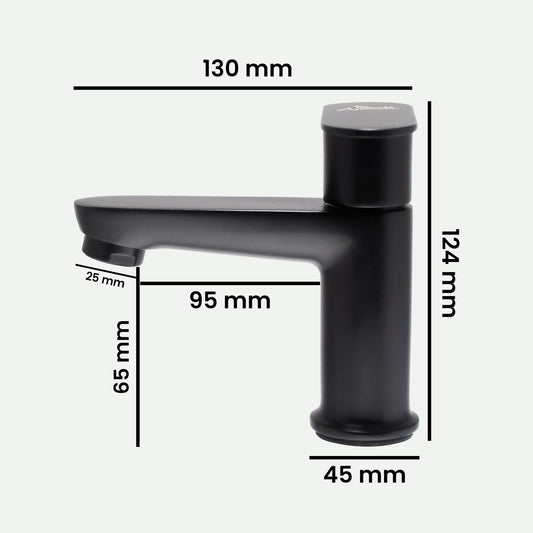 Ivano Pillar Cock Black – Stylish & Durable Faucet for Modern Spaces - D&B Bathware