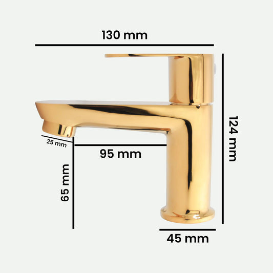 Ivano Pillar Cock Gold Bathroom Tap – Elegant & Durable 715g Design - D&B Bathware