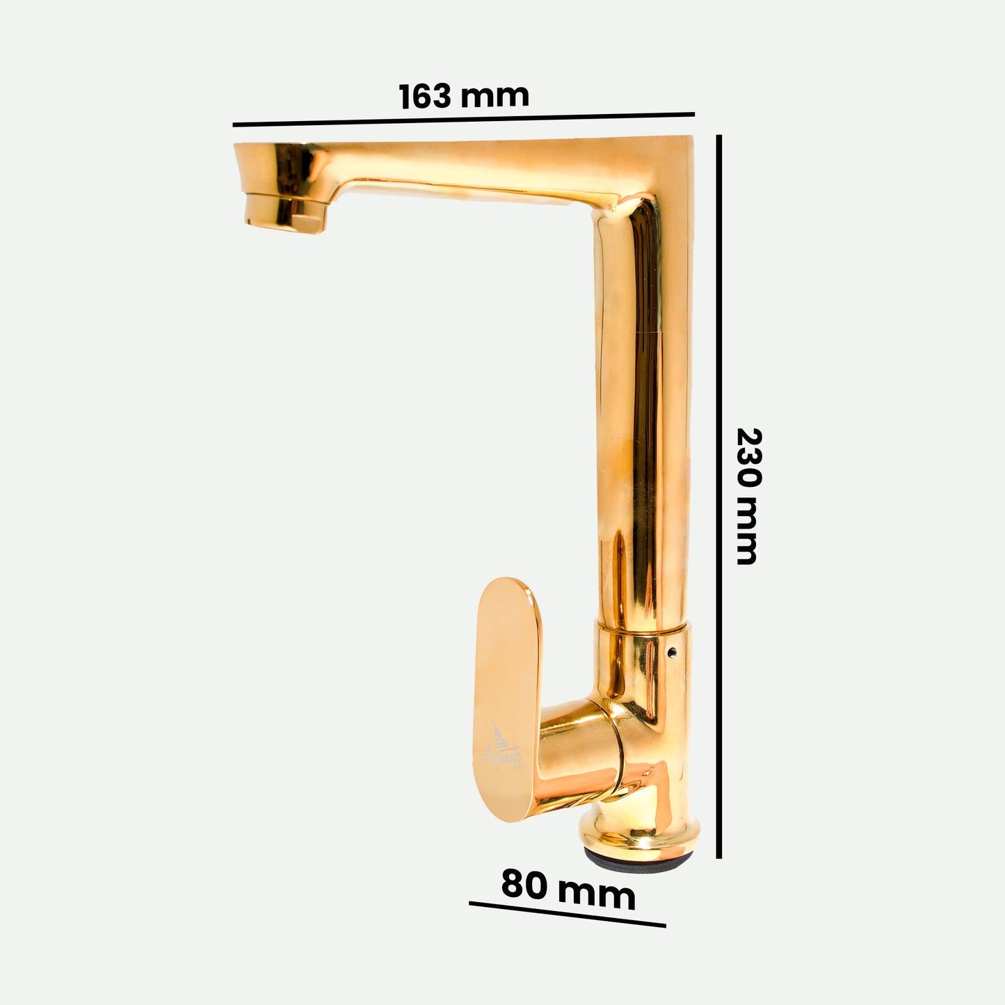 Ivano Swan Neck Gold – Premium 1180g Bathroom & Kitchen Tap - D&B Bathware