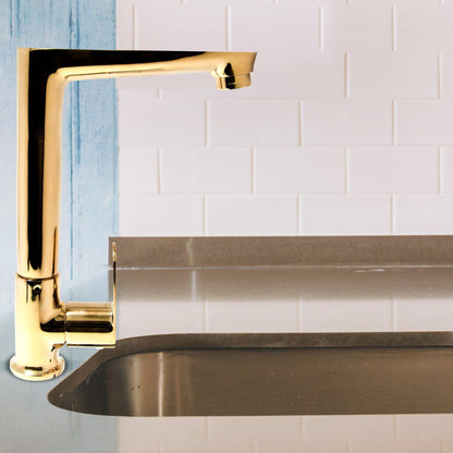 Ivano Swan Neck Gold – Premium 1180g Bathroom & Kitchen Tap - D&B Bathware