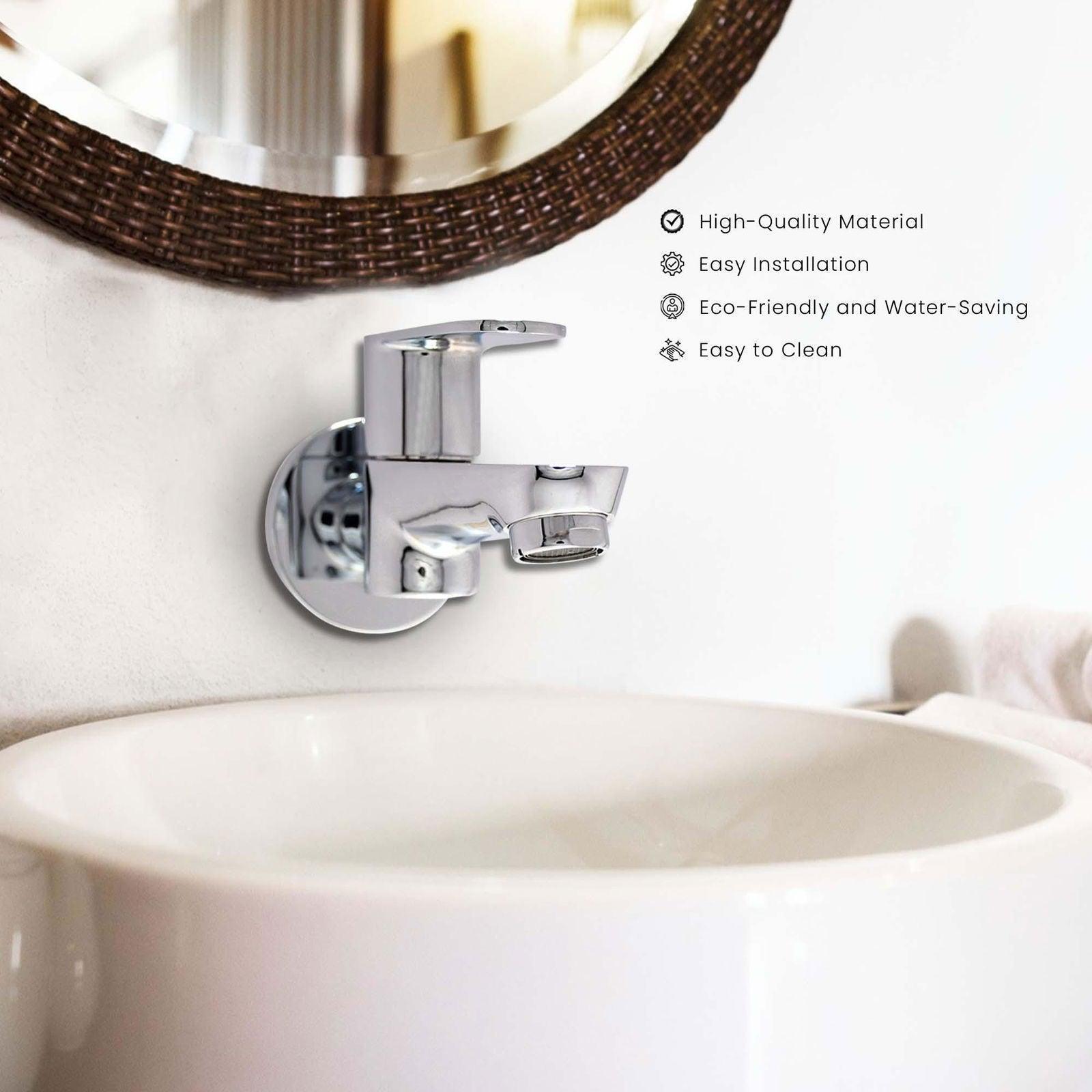 IVANO Bib Cock Brass Tap Chrome Finish With Brass Flange High Flow - D&B Bathware