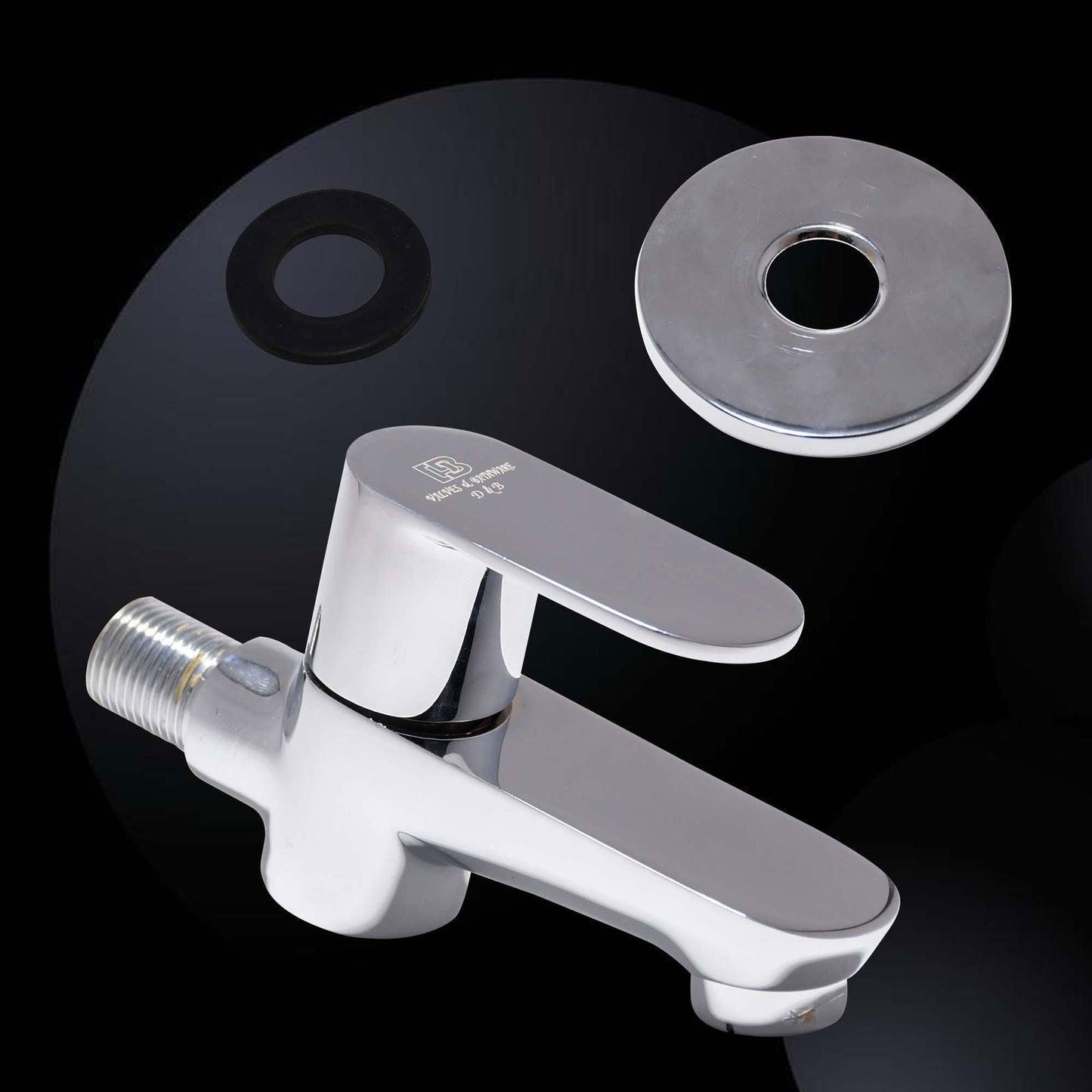IVANO Bib Cock Brass Tap Chrome Finish With Brass Flange High Flow - D&B Bathware
