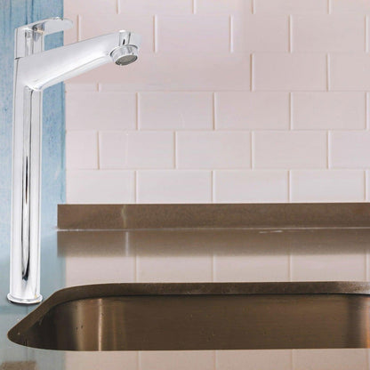 IVANO Brass Extended Tall Pillar Cock Chrome High Flow Tap | Premium Faucet for Bathroom & Kitchen - D&B Bathware