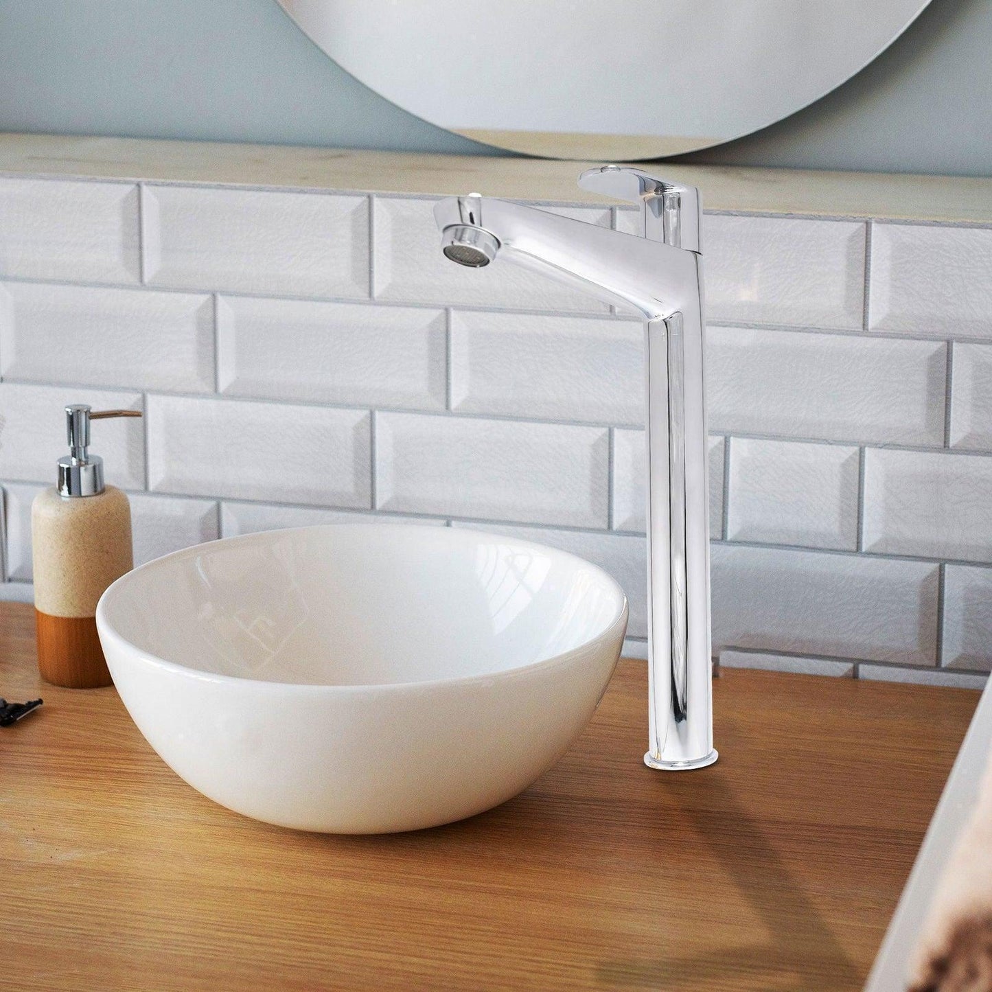 IVANO Brass Extended Tall Pillar Cock Chrome High Flow Tap | Premium Faucet for Bathroom & Kitchen - D&B Bathware