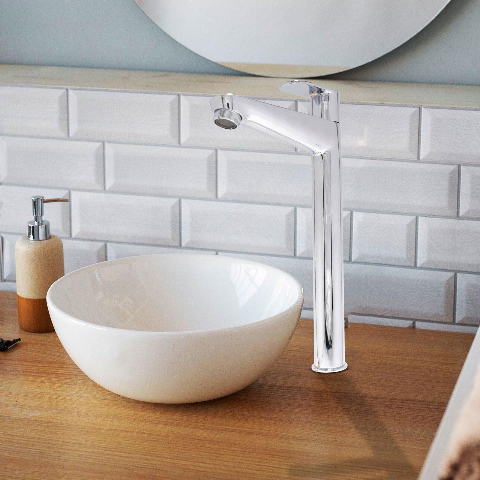 IVANO Brass Extended Tall Pillar Cock Chrome High Flow Tap | Premium Faucet for Bathroom & Kitchen - D&B Bathware