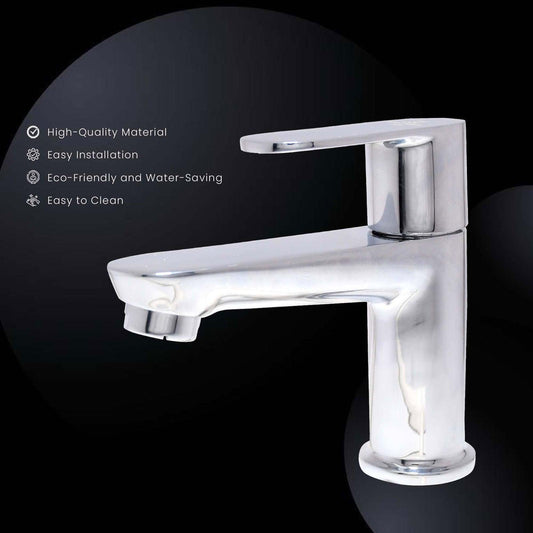 IVANO Brass Pillar Cock Chrome Tap, Flange – High Flow For Bathroom and Kitchen - D&B Bathware