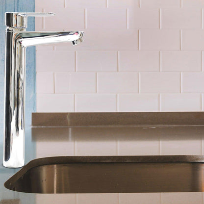 IVANO Premium Tall Basin Brass Mixer Chrome Finish Tap for Basin Hot and Cold - D&B Bathware