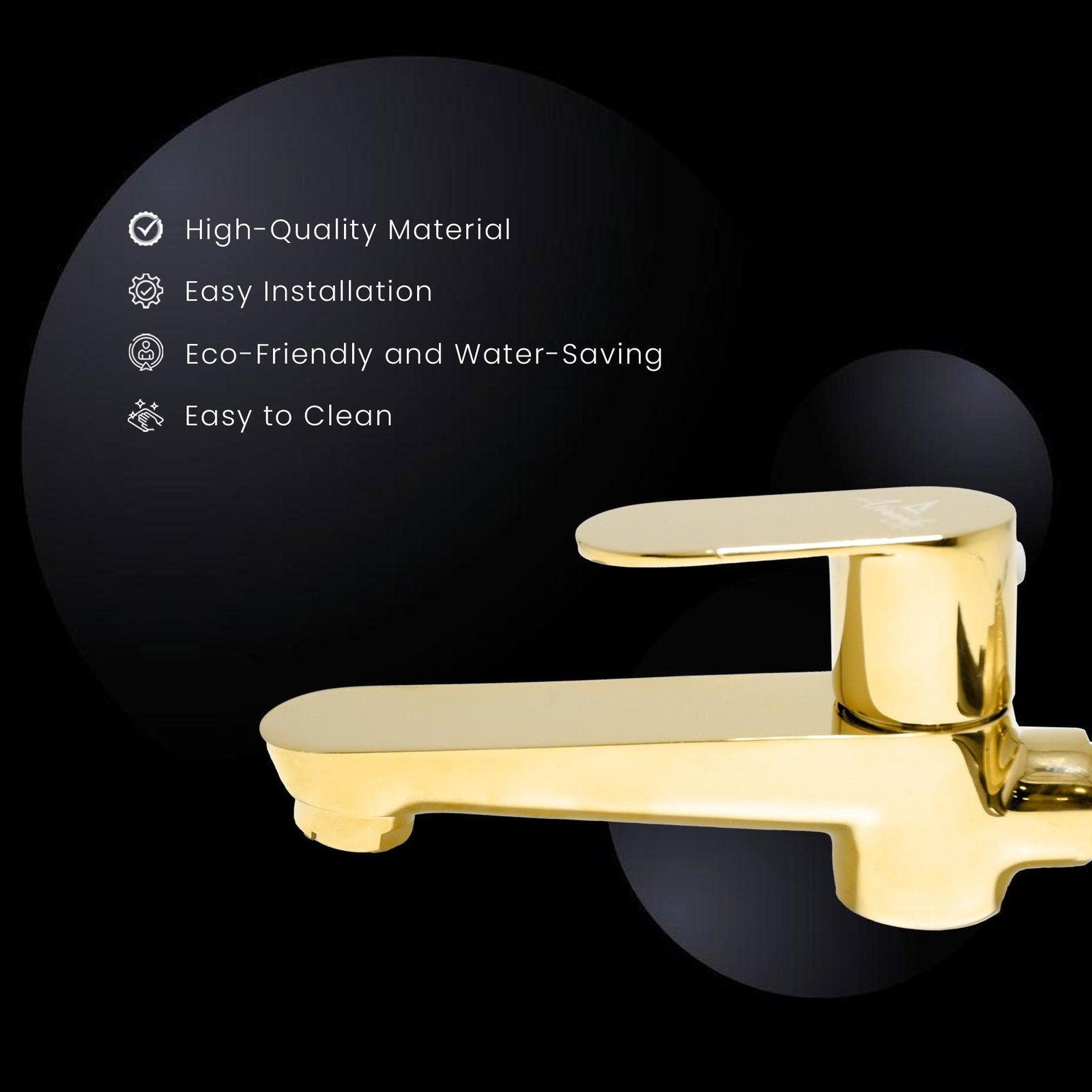 Ivano Long Body Tap Gold Bathroom Tap – Elegant & Durable | Premium Quality - D&B Bathware
