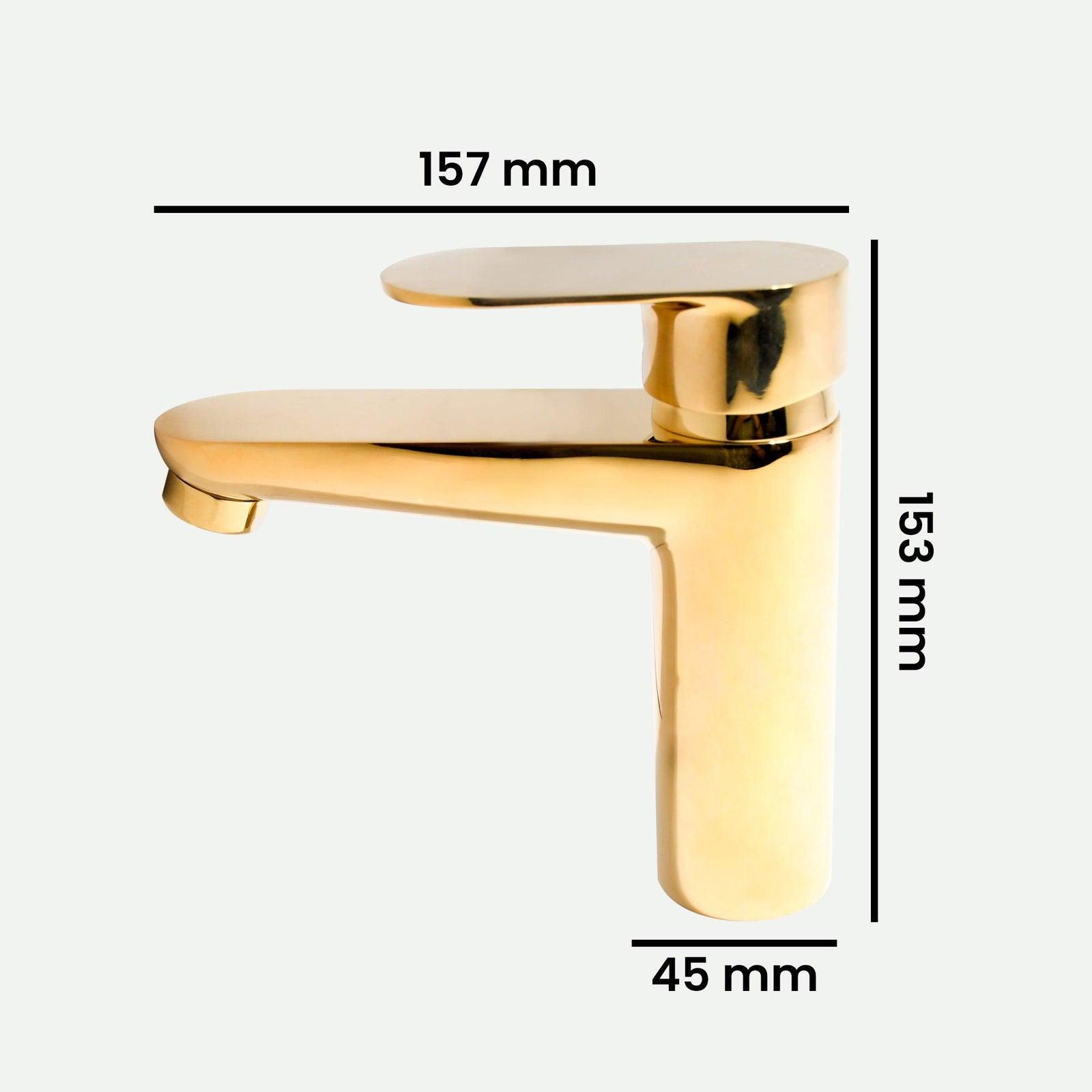 Ivano Short Basin Mixer Gold – Premium 1260g Bathroom Faucet for Luxury - D&B Bathware