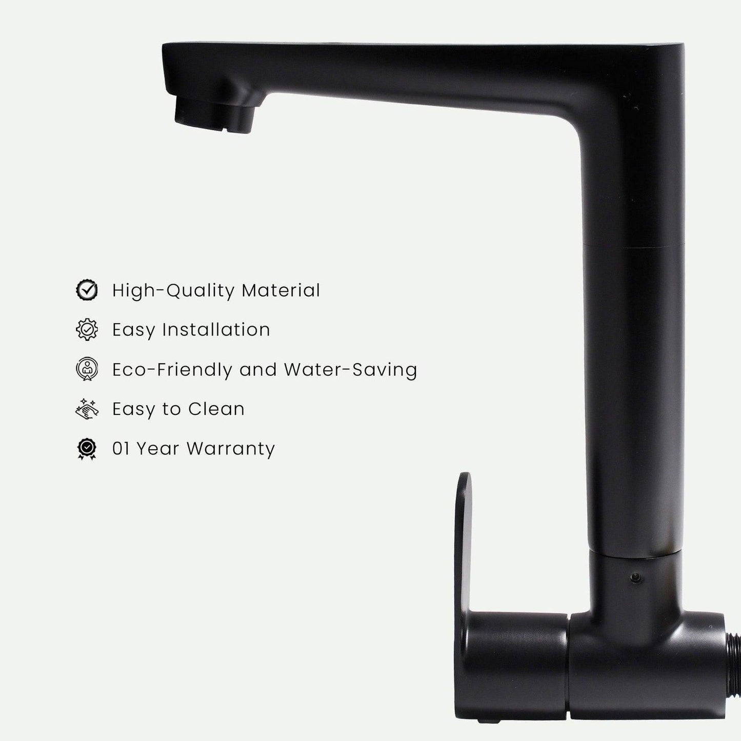 Ivano Sink Cock Black – Durable & Stylish Faucet for Modern Kitchens and Bathrooms - D&B Bathware