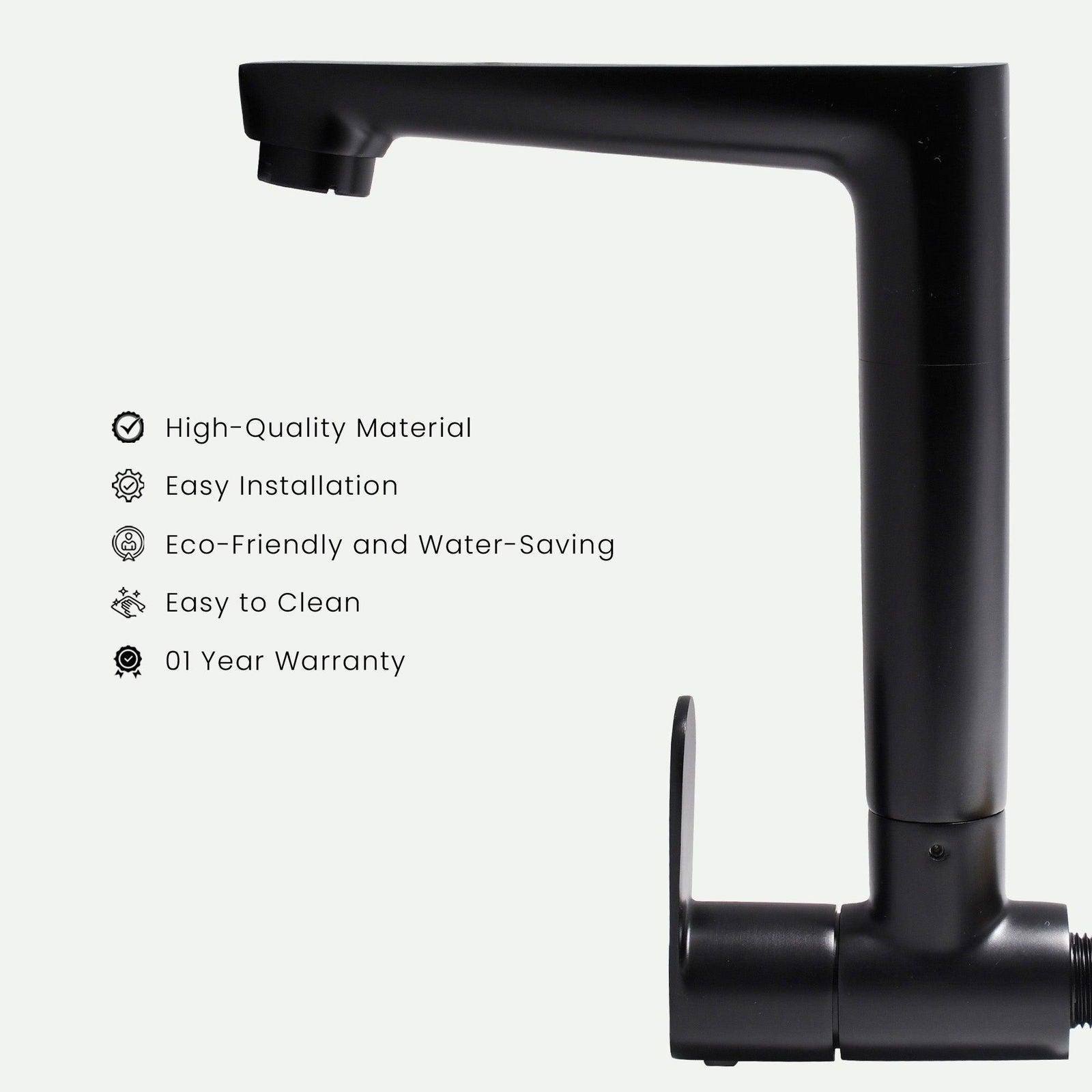 Ivano Sink Cock Black – Durable & Stylish Faucet for Modern Kitchens and Bathrooms - D&B Bathware