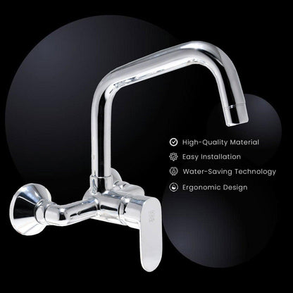 Kitchen Sink Mixer Single Lever Wall Mounted (Long Pipe) Ivano Series | Premium Modern Faucet - D&B Bathware