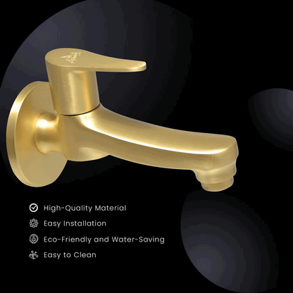 LAZZARO Brushed Gold Long Body Tap – Stylish & Durable Faucet for Modern Kitchens - D&B Bathware