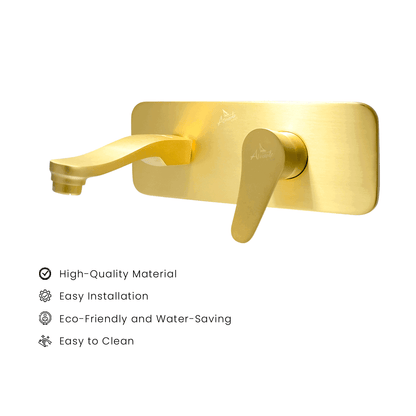 LAZZARO Brushed Gold Wall Mounted Wash Basin Diverter Upper Part – Premium Diverter - D&B Bathware