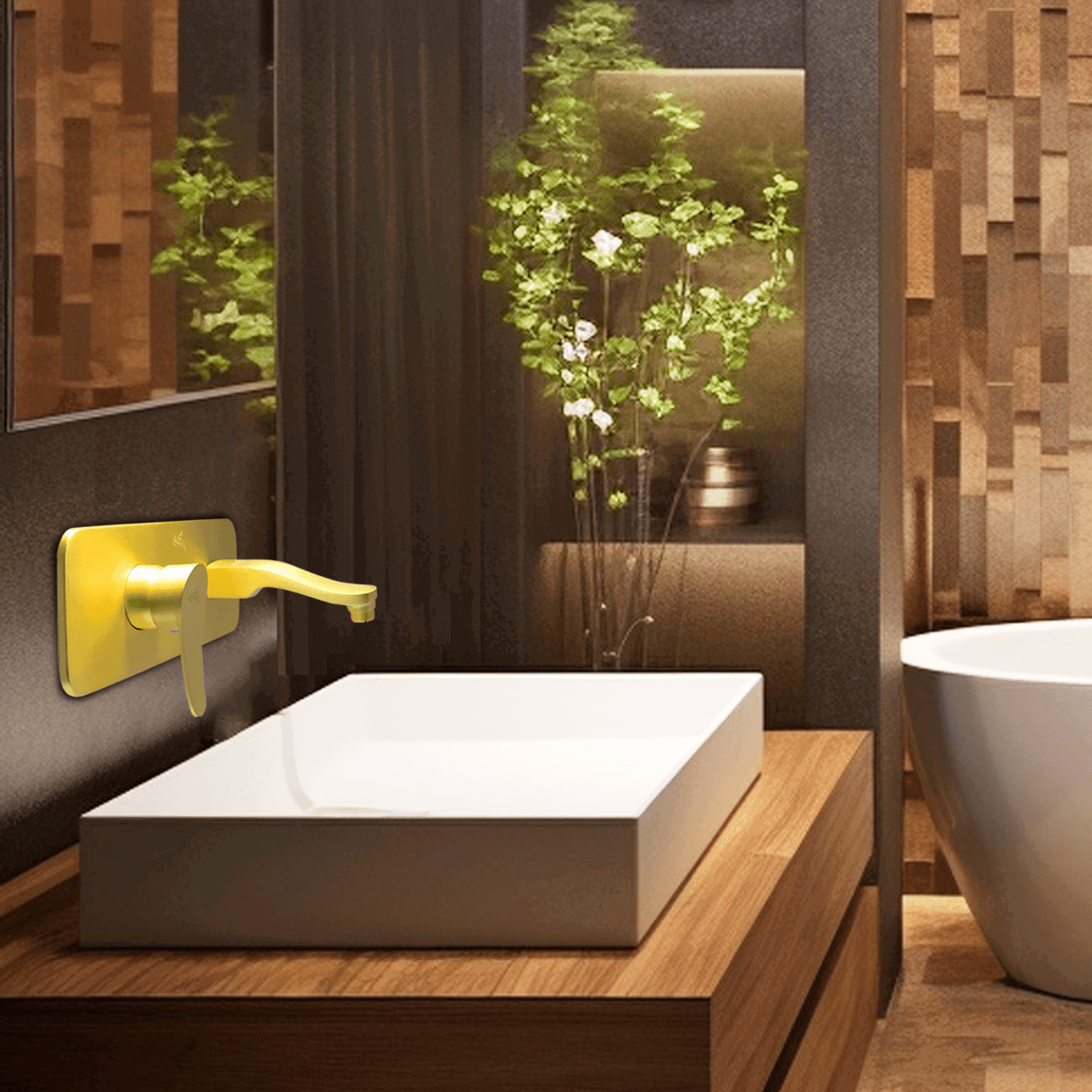 LAZZARO Brushed Gold Wall Mounted Wash Basin Diverter Upper Part – Premium Diverter - D&B Bathware