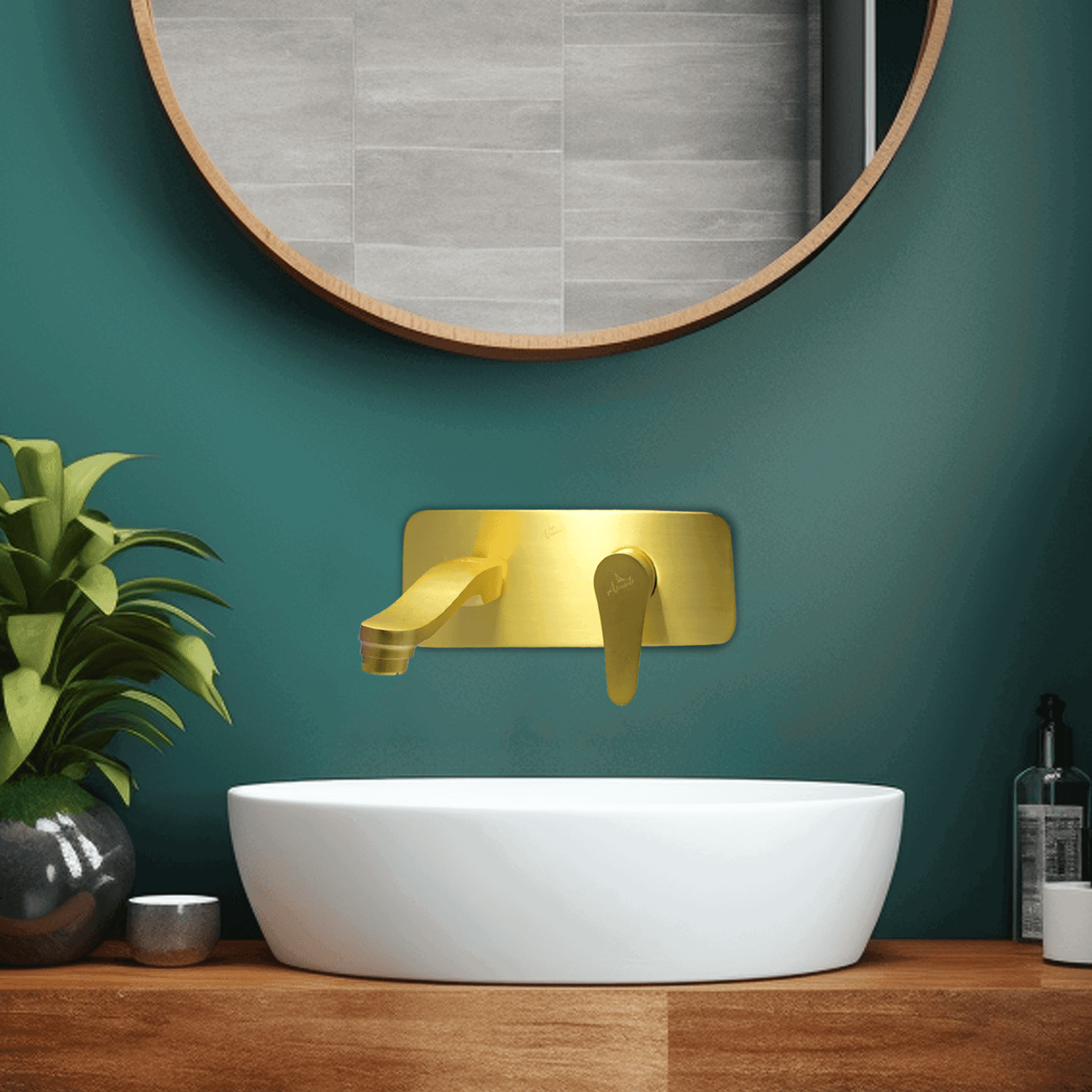 LAZZARO Brushed Gold Wall Mounted Wash Basin Diverter Upper Part – Premium Diverter - D&B Bathware