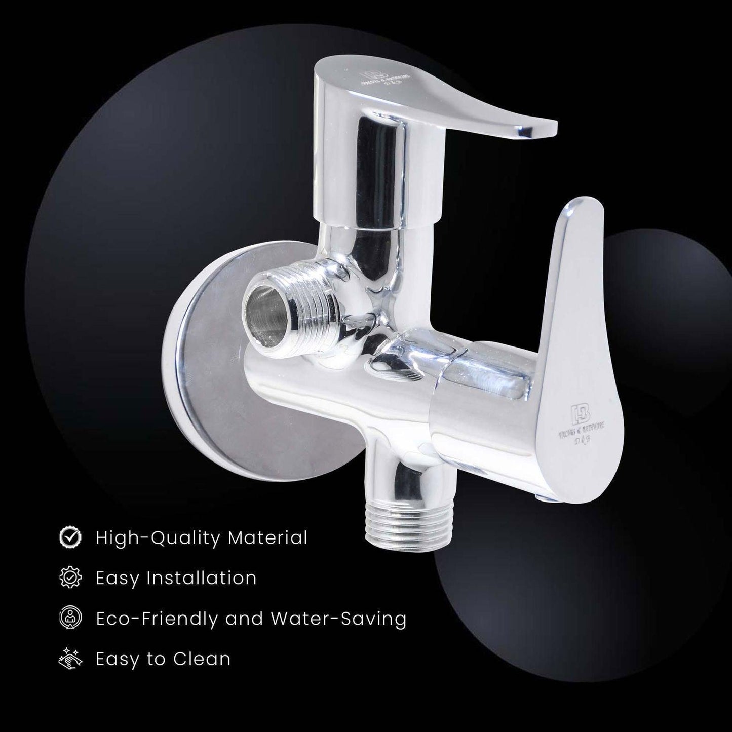 LAZZARO Premium Brass 2 Way Angle Valve- Brass Flange Tap for Bathroom - D&B Bathware