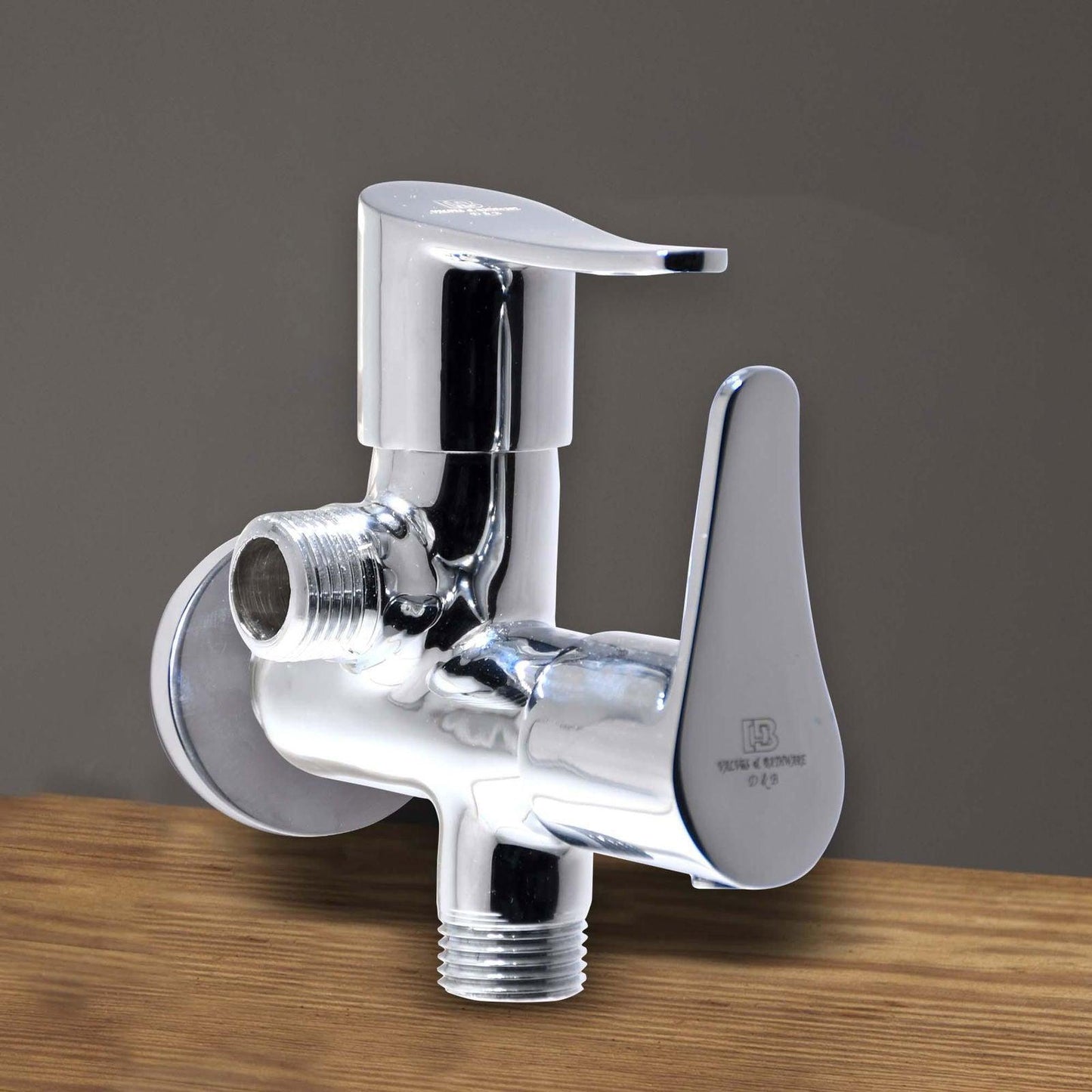 LAZZARO Premium Brass 2 Way Angle Valve- Brass Flange Tap for Bathroom - D&B Bathware