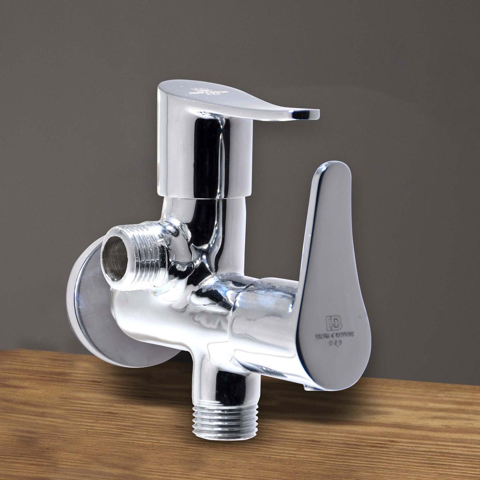 LAZZARO Premium Brass 2 Way Angle Valve- Brass Flange Tap for Bathroom - D&B Bathware