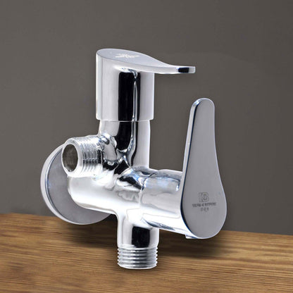 LAZZARO Premium Brass 2 Way Angle Valve- Brass Flange Tap for Bathroom - D&B Bathware