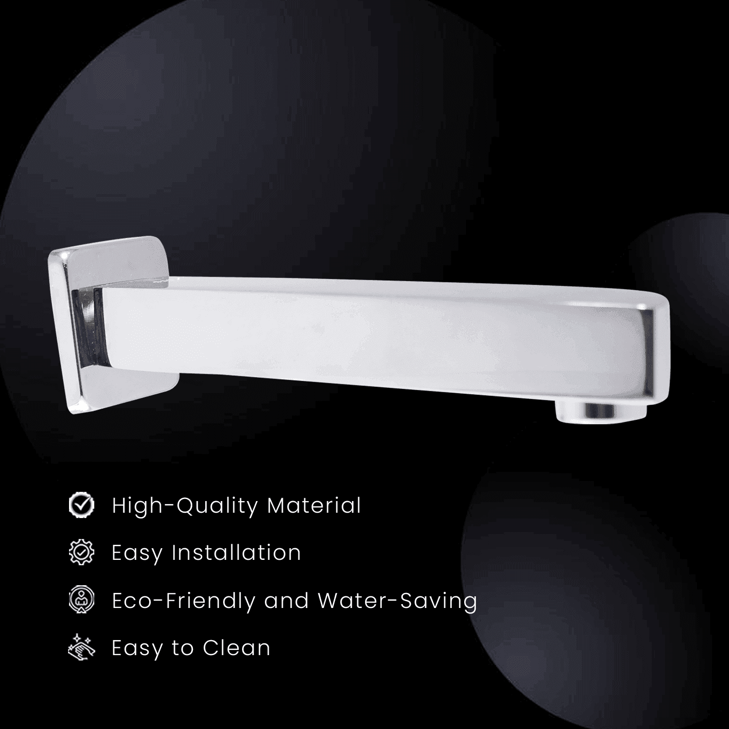 LEAF Brass Bath Spout Tap| Chrome Finish Faucet With Brass Flange Bathtub Filler Faucet Set - D&B Bathware