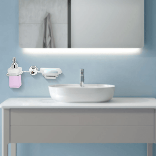 Silver Liquid Dispenser & Soup Dish - FLORIS Series | Elegant & Functional Design - D&B Bathware