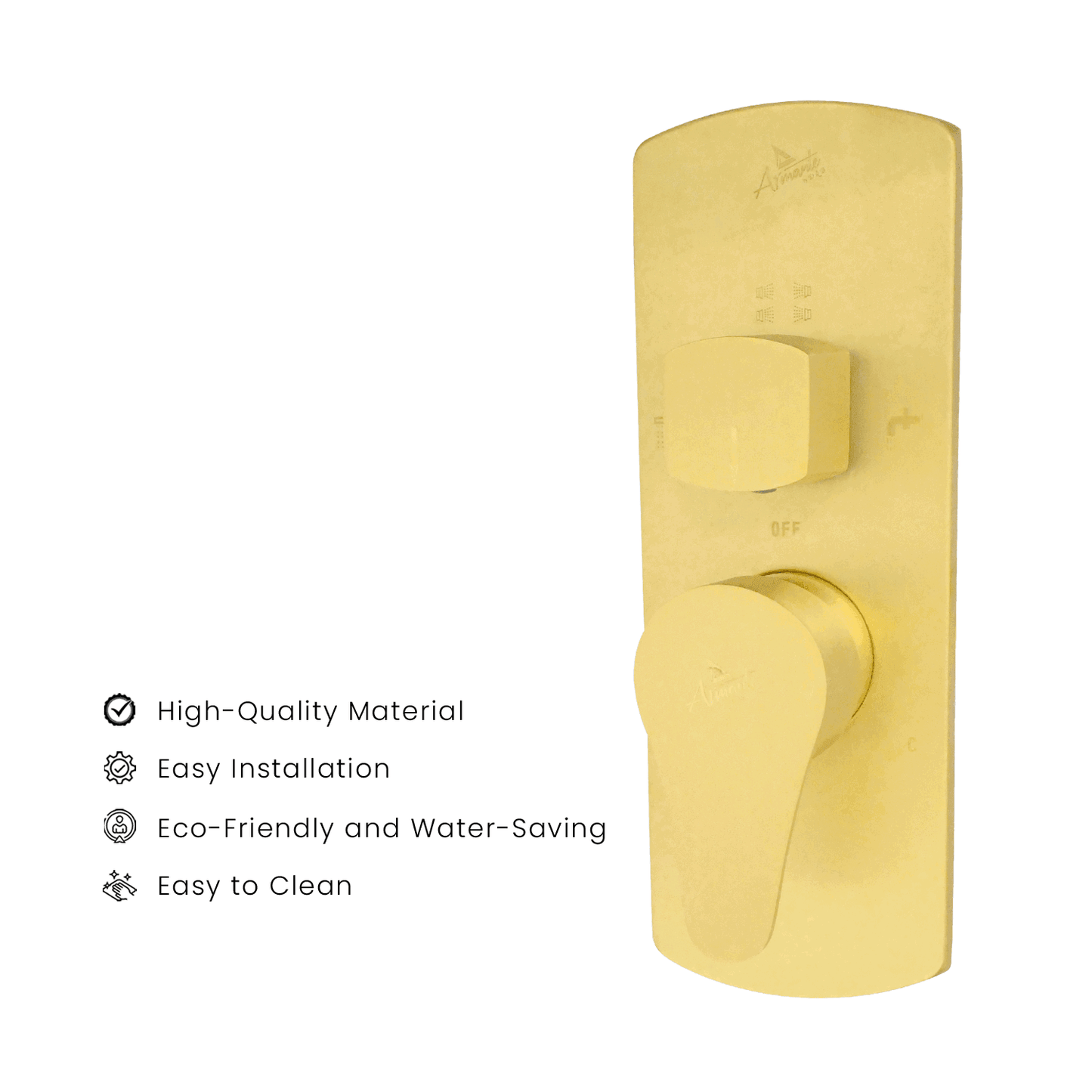 Lazzaro Brushed 3600 Hydra Turbo Upper Part - High-Performance Water Flow System - D&B Bathware