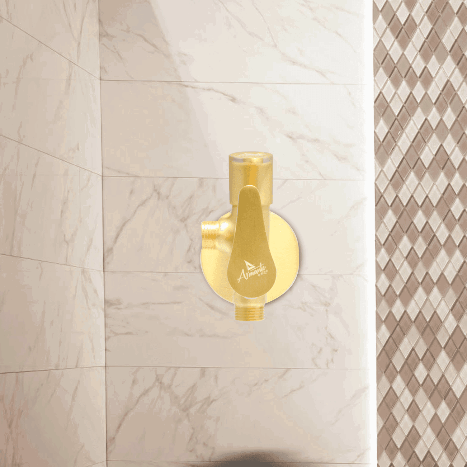 Lazzaro Brushed Gold 2 Way Angle Valve - Stylish & Durable Bathroom Valve - D&B Bathware