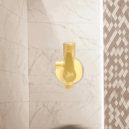 Lazzaro Brushed Gold 2 Way Angle Valve - Stylish & Durable Bathroom Valve - D&B Bathware