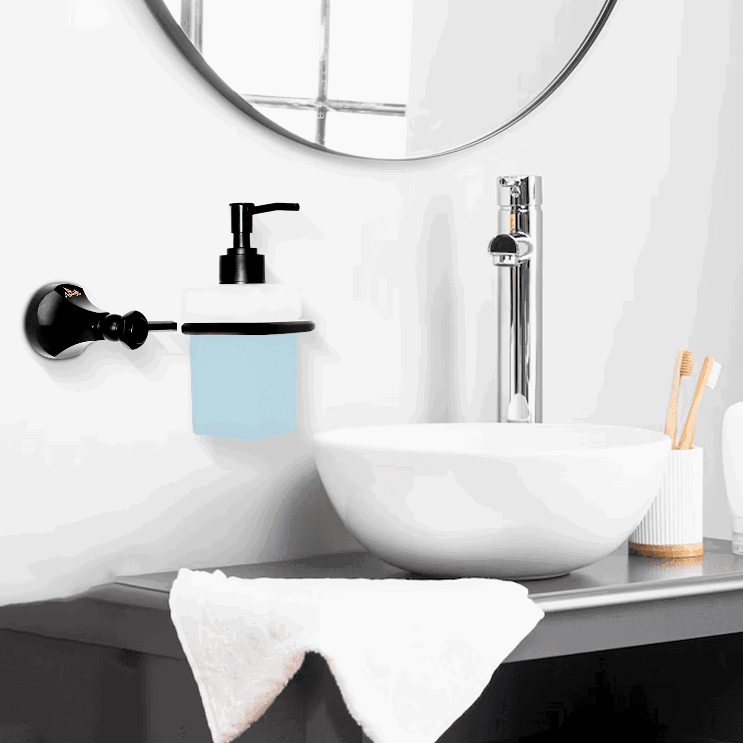 Liquid Soap Dispenser Black Series Floris – Elegant & Durable - D&B Bathware