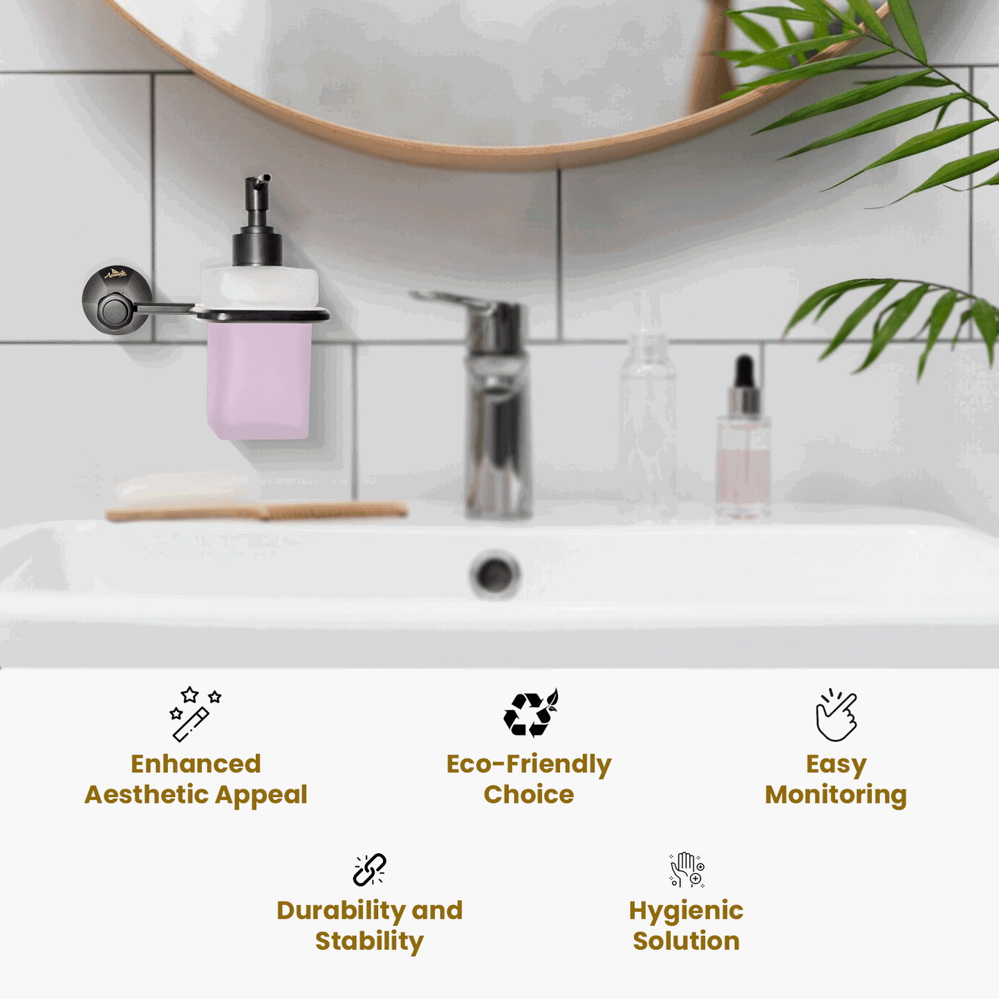 Liquid Soap Dispenser Black Series Floris – Elegant & Durable - D&B Bathware