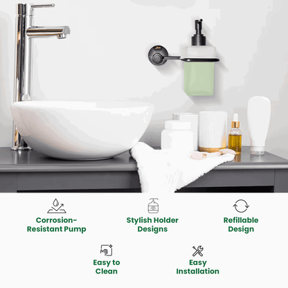 Liquid Soap Dispenser Black Series Floris – Elegant & Durable - D&B Bathware