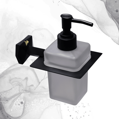 Black Glass Liquid Soap Dispenser Gloria Series – Elegant Bathroom & Kitchen Soap Dispenser, Modern Design - D&B Bathware