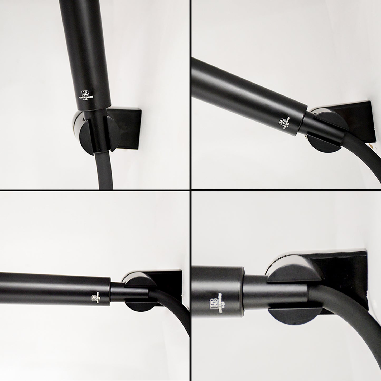 Universal Shower Head Holder Bracket(Beast Black) – Adjustable Shower Mount for Handheld Shower heads ABS Wall Mount