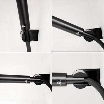 Universal Shower Head Holder Bracket(Beast Black) – Adjustable Shower Mount for Handheld Shower heads ABS Wall Mount