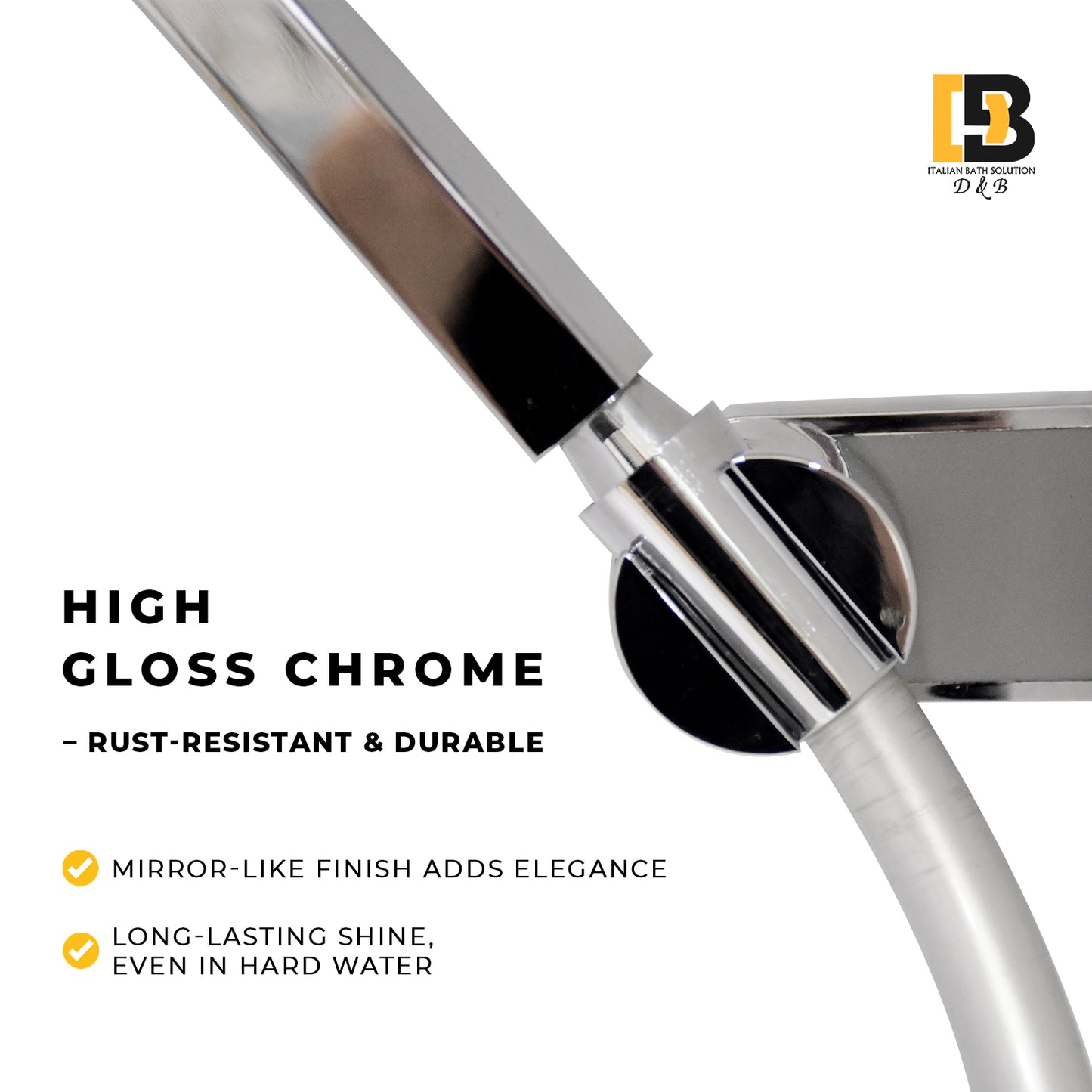 Universal Shower Head Holder Bracket(Silver chrome) – Adjustable Shower Mount for Handheld Shower heads ABS Wall Mount