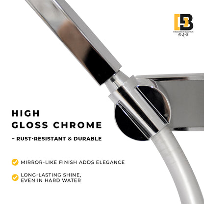 Universal Shower Head Holder Bracket(Silver chrome) – Adjustable Shower Mount for Handheld Shower heads ABS Wall Mount
