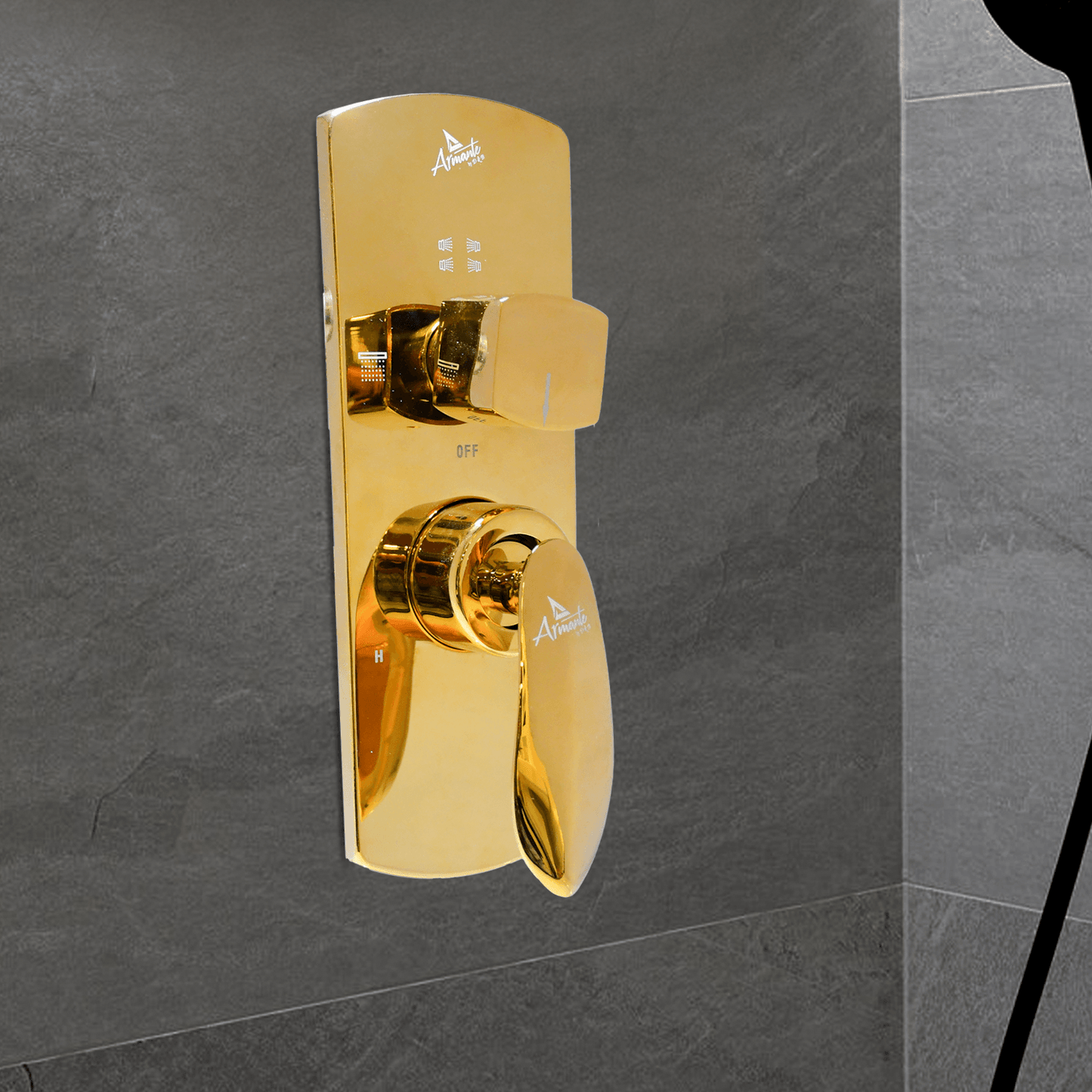 Nautica 3600 Hydra Turbo 3 Outlet Upper Part - Gold | Luxury Shower System | DB Bathware - D&B Bathware