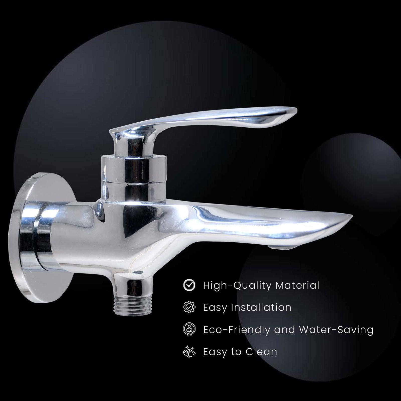 NAUTICA Brass 2-Way Bib Cock Tap – Ideal for Bathroom, Kitchen, Chrome Finish - D&B Bathware