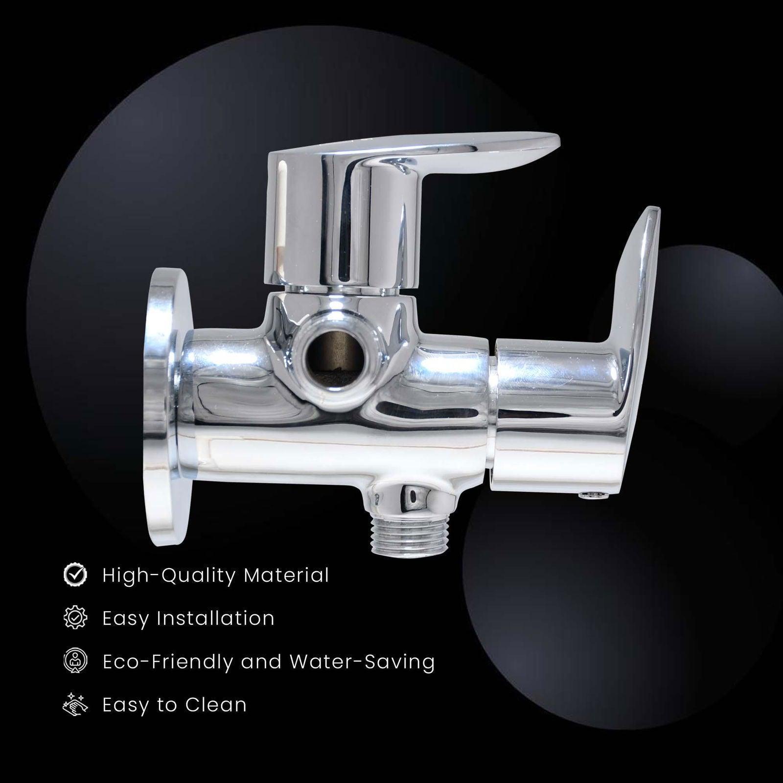 NAUTICA Brass 2 Way Angle Valve Tap with Flange for Bathroom & Kitchen - D&B Bathware
