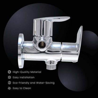NAUTICA Brass 2 Way Angle Valve Tap with Flange for Bathroom & Kitchen - D&B Bathware