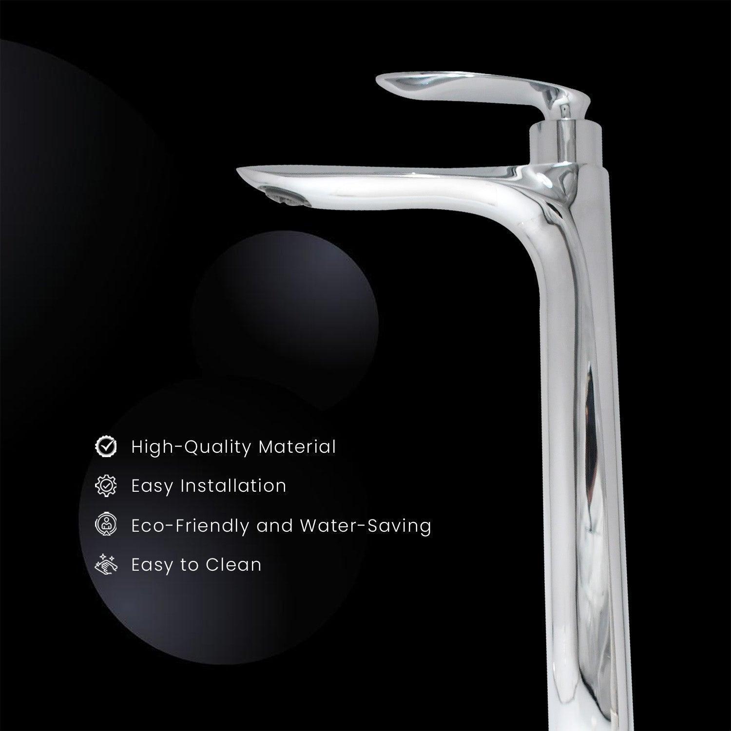 NAUTICA Brass Extended Tall Pillar Cock Tap -High Flow Tap for Bathroom, Kitchen - D&B Bathware
