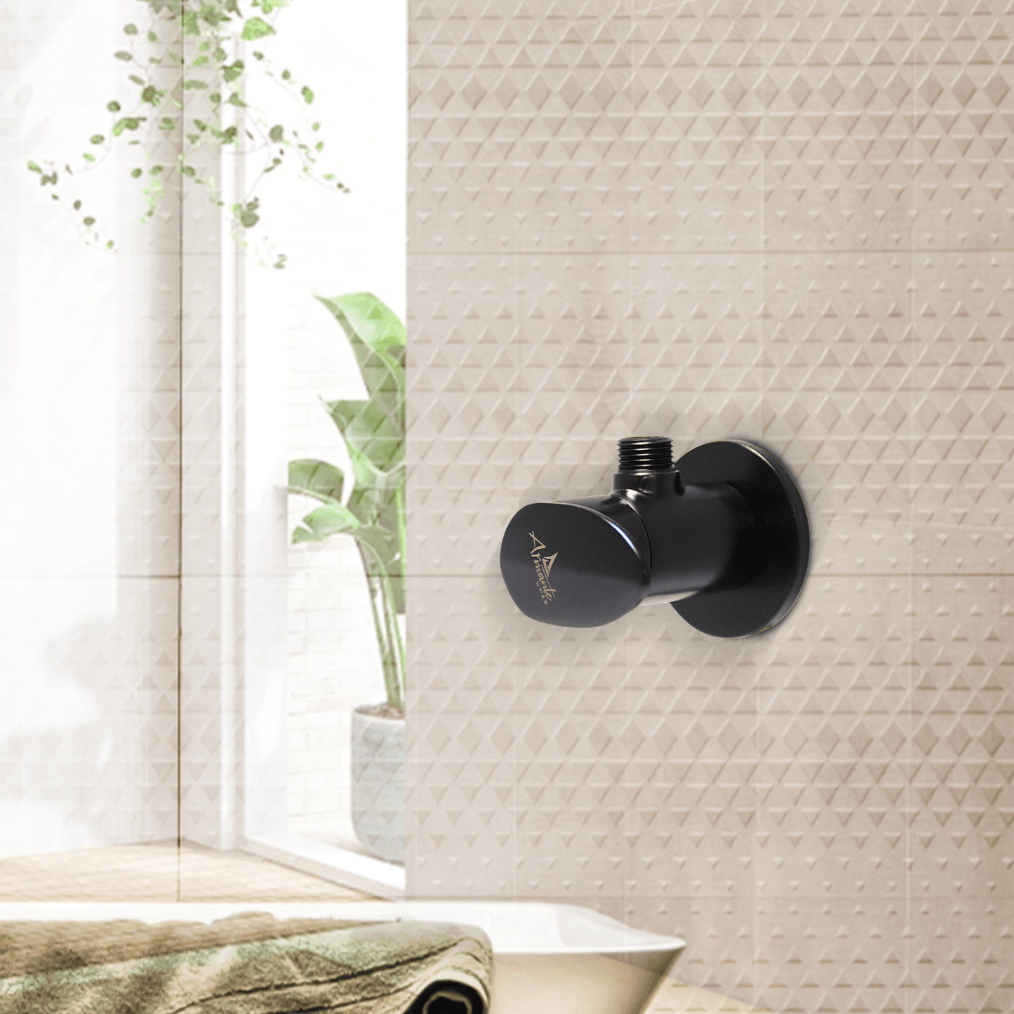 Nautica Angle Valve - Black | Modern & Durable Bathroom Valve - D&B Bathware