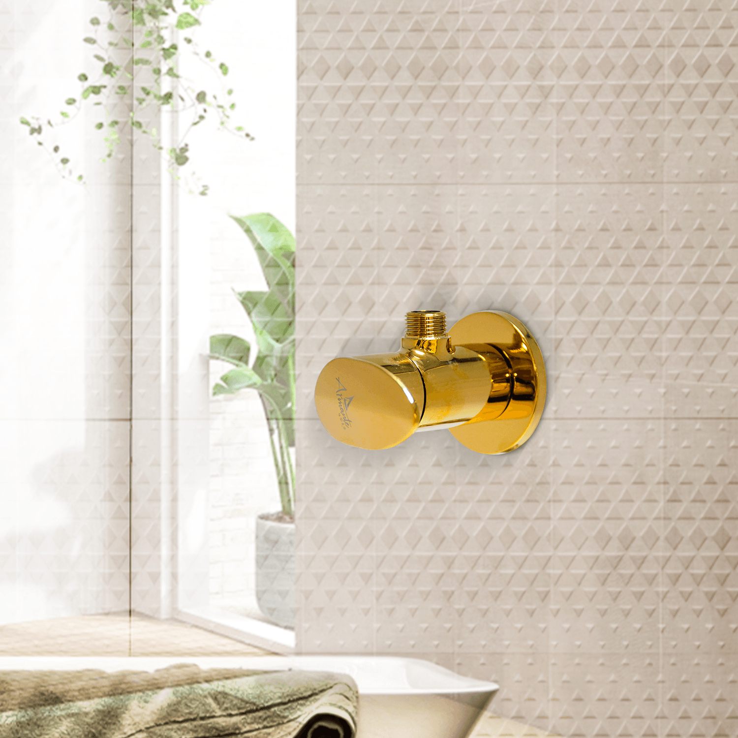 Nautica Angle Valve - Gold | Stylish & Durable Bathroom Valve - D&B Bathware