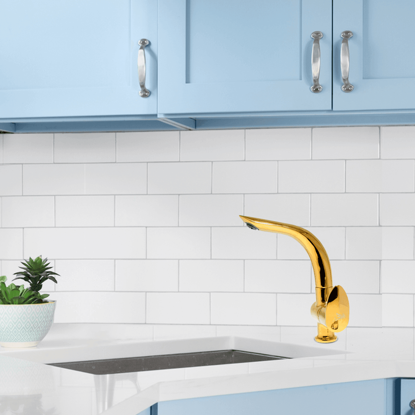 Nautica Swan Neck - Gold | Elegant & Premium Bathroom Faucet - D&B Bathware