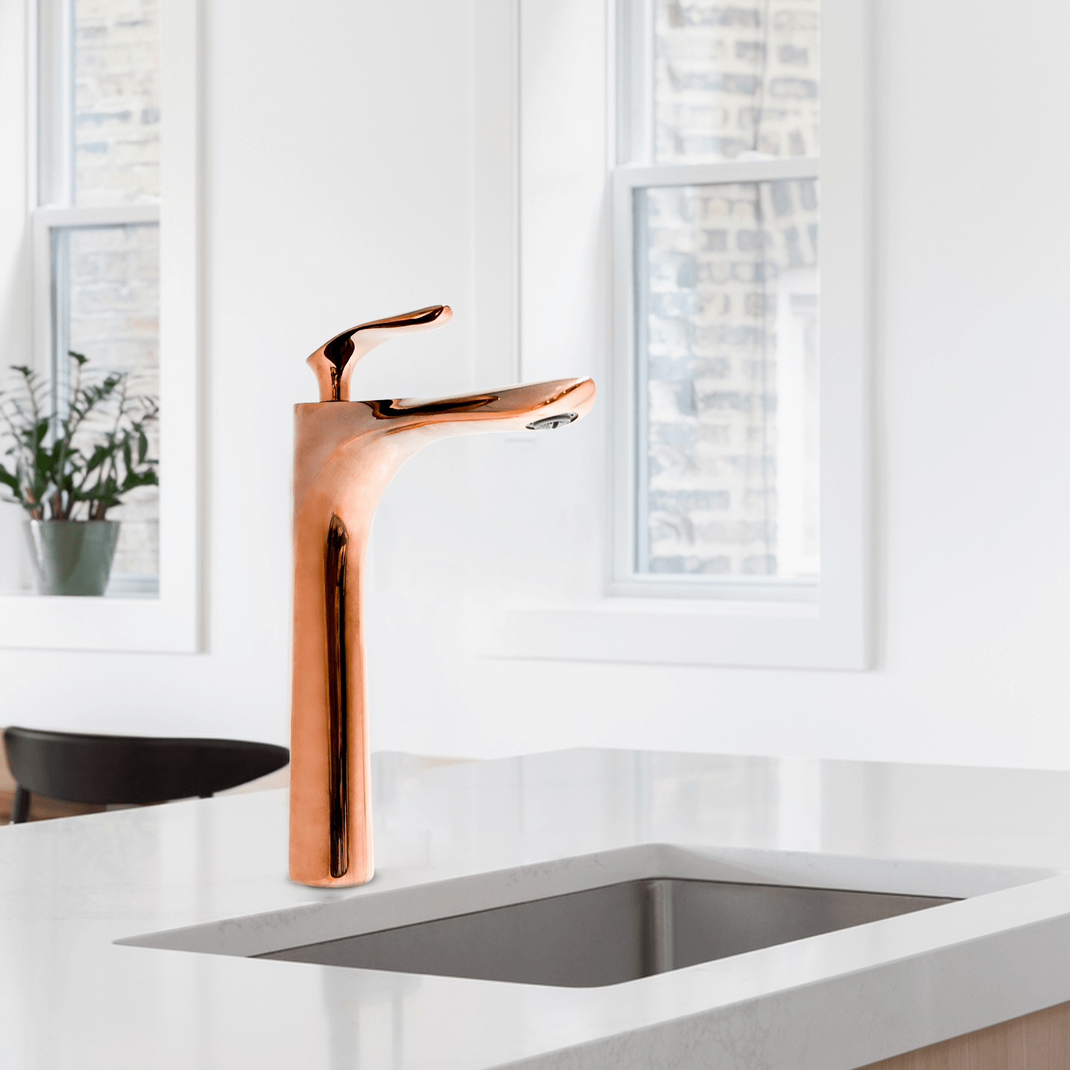 Nautica Tall Boy Basin Mixer – Plushy Rose Gold | Elegant Bathroom Faucet - D&B Bathware