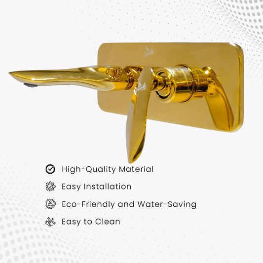 Nautica Wall Mounted Wash Basin Diverter Upper Part - Gold | Premium Bathroom Diverter - D&B Bathware