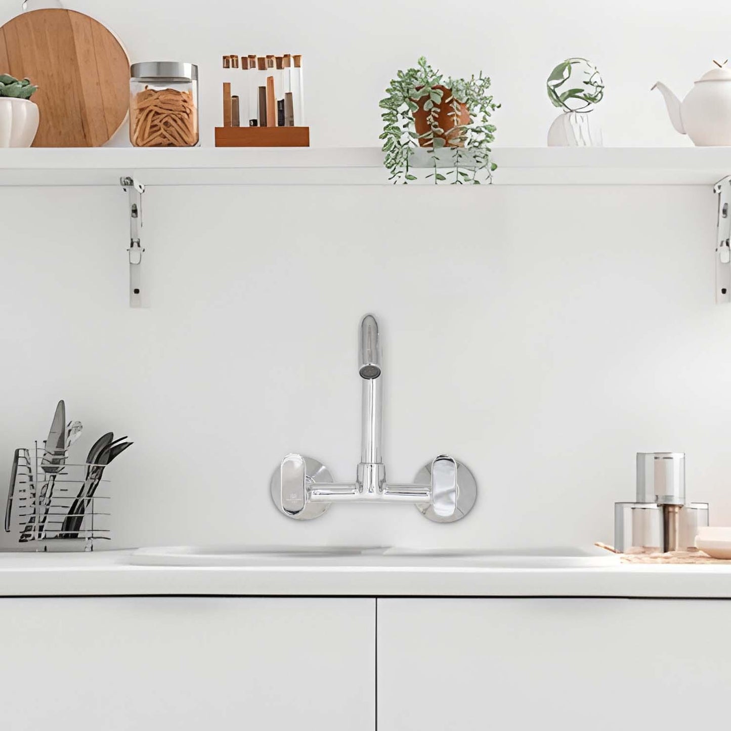 OLIVIA Brass Kitchen Sink Mixer 2 Handle Tap For Bathroom and Kitchen Complete - D&B Bathware